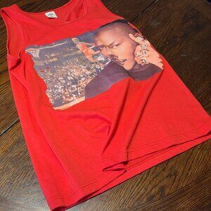 Michael  Air Jordan red tanktop screen sprint screenprint tank top